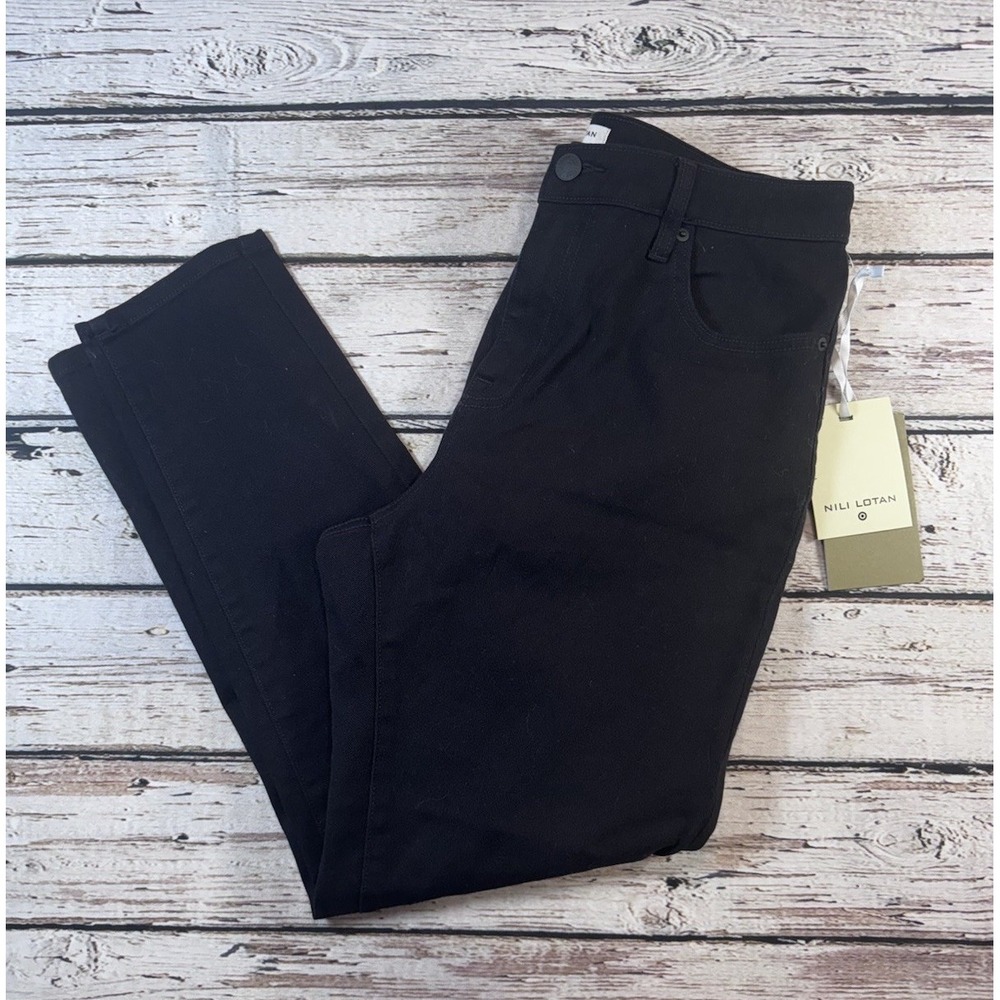 Nili Lotan x Target Womens Jeans Pants 10 Tapered Leg Ankle High Rise Black NWT